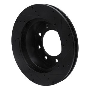 Dodge Ram 2500 Brake Rotor (1) - Front Left - R1 Concepts - Drilled & Slotted - Black - `03-`08